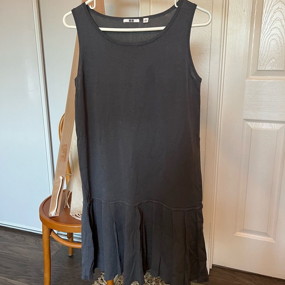 Uniqlo drop waist dress, charcoal, size S
